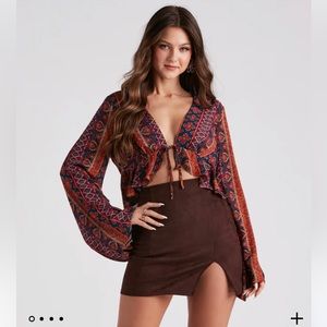 Windsor boho front tie top